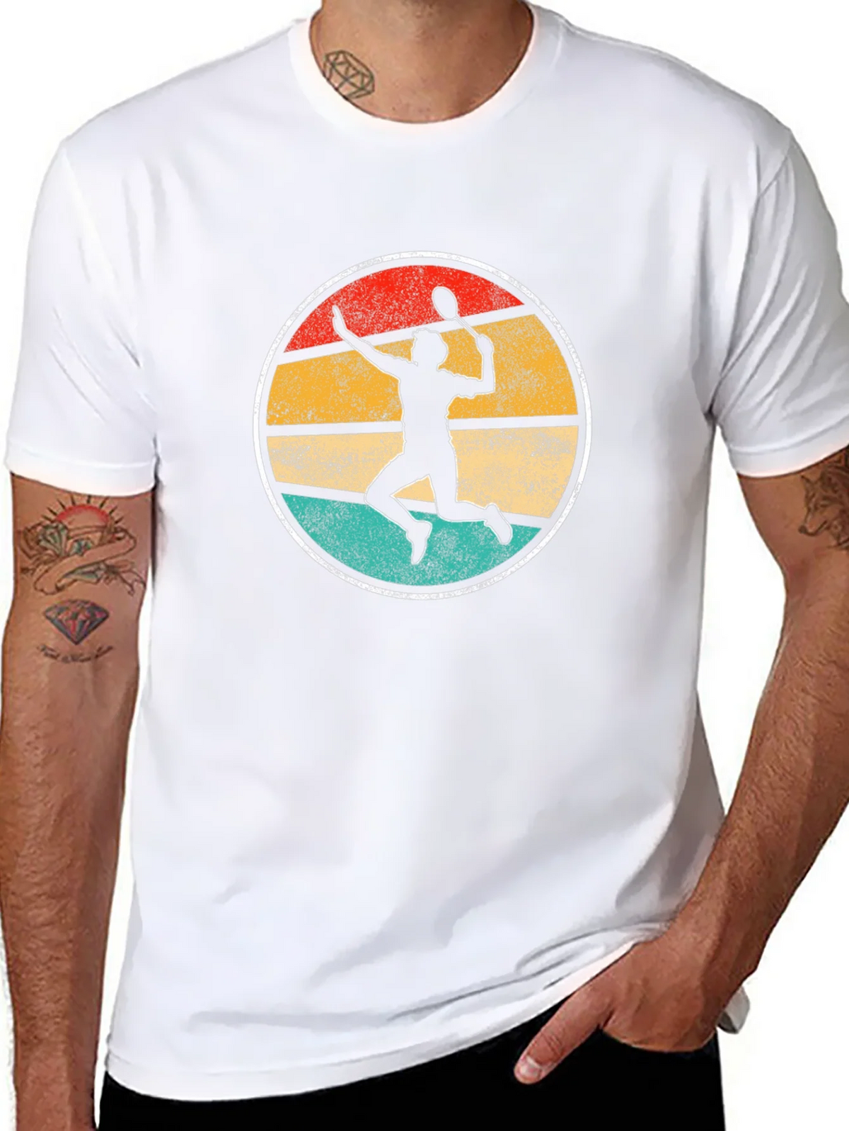 Vintage Badminton Player Graphic Tee product image 7