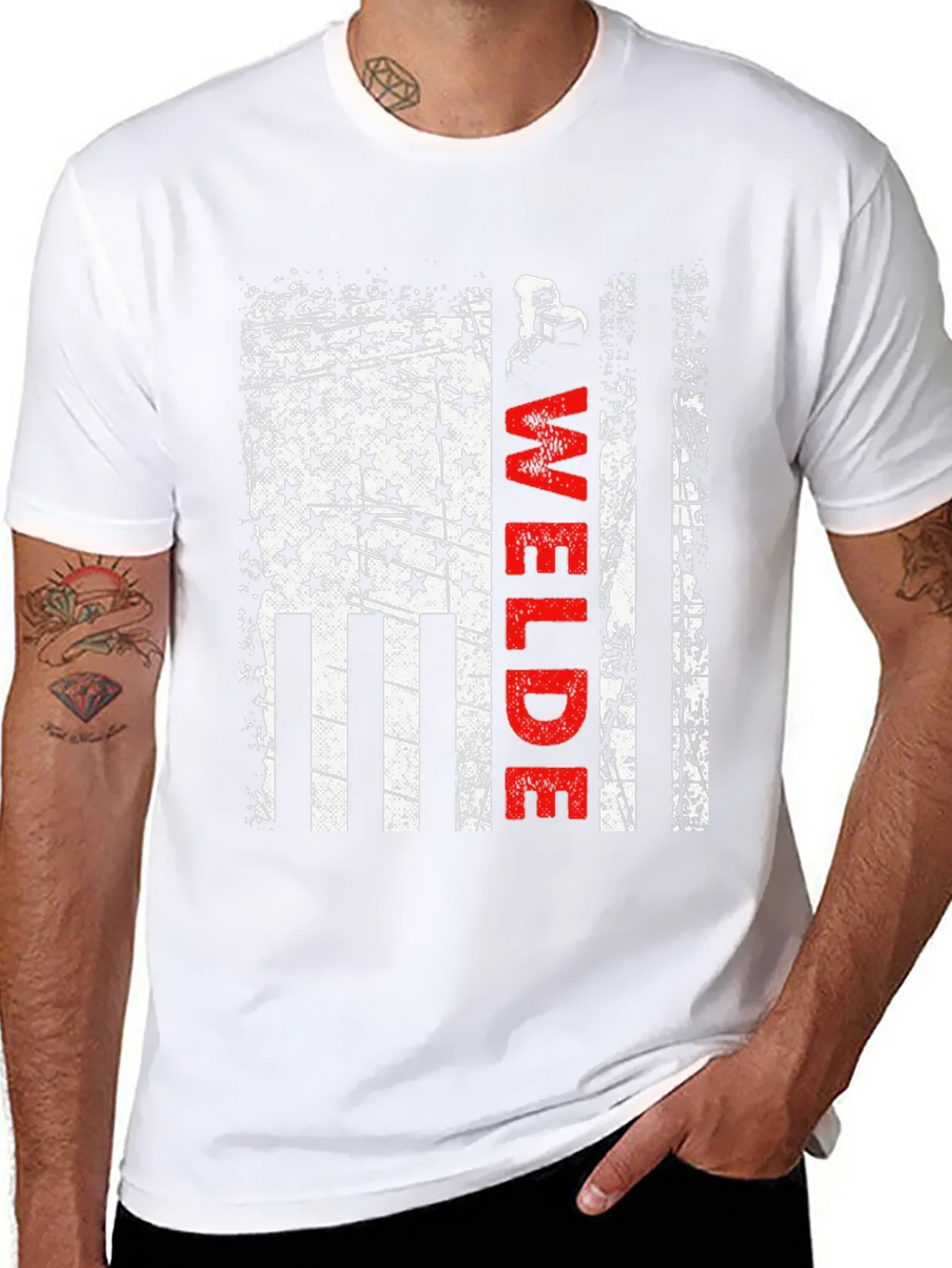 Welder American Flag T-Shirt Patriotic Welding Tee product image 4