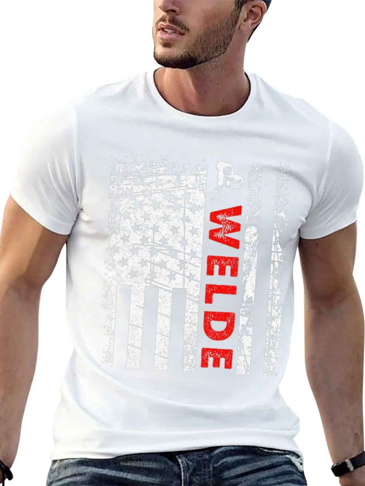 Welder American Flag T-Shirt Patriotic Welding Tee product image 6
