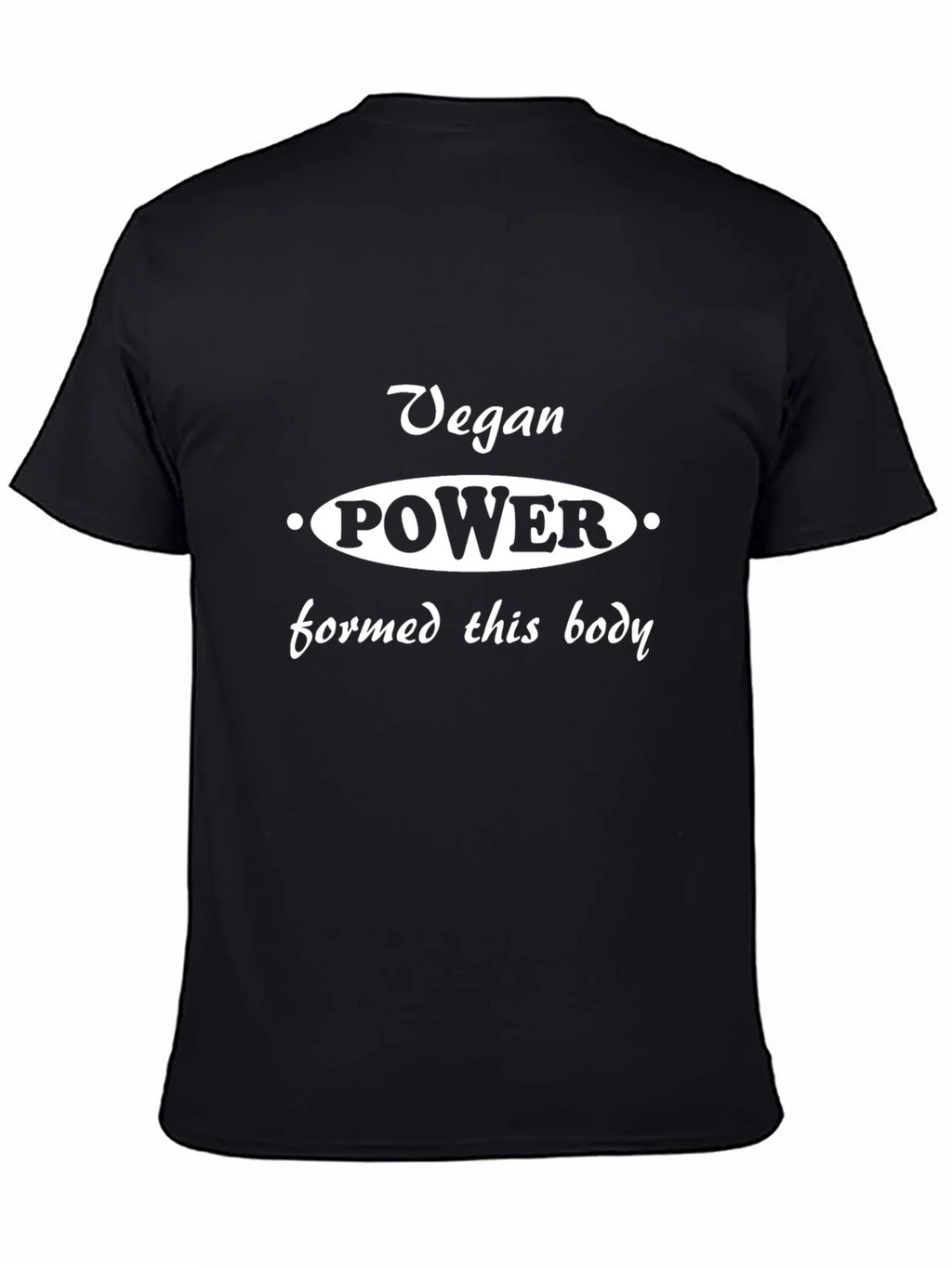 Vegan Power T-Shirt - Black Cotton Blend product image 3