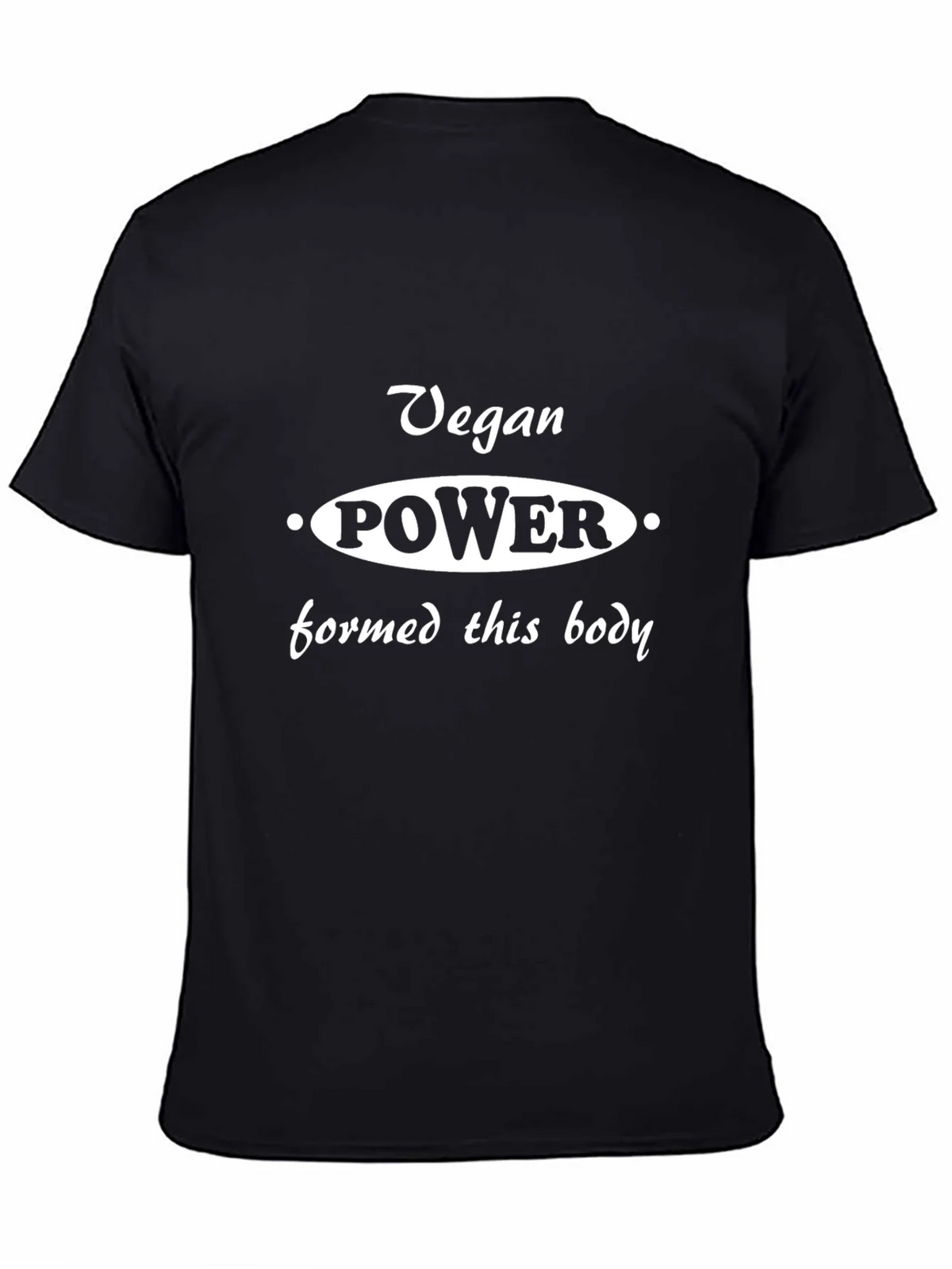 Vegan Power T-Shirt - Black Cotton Blend product image 3