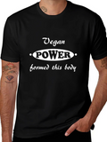 Vegan Power T-Shirt - Black Cotton Blend product image 1