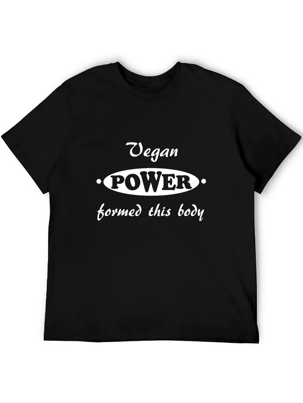 Vegan Power T-Shirt - Black Cotton Blend product image 4