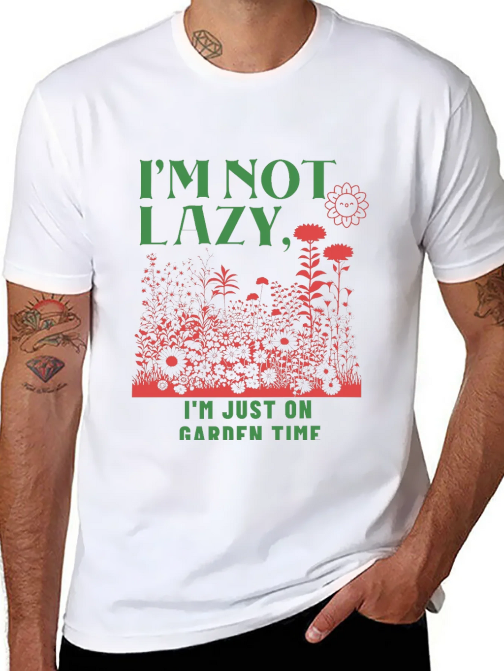 Funny Gardener T-Shirt: Im Not Lazy Garden Time! product image 6
