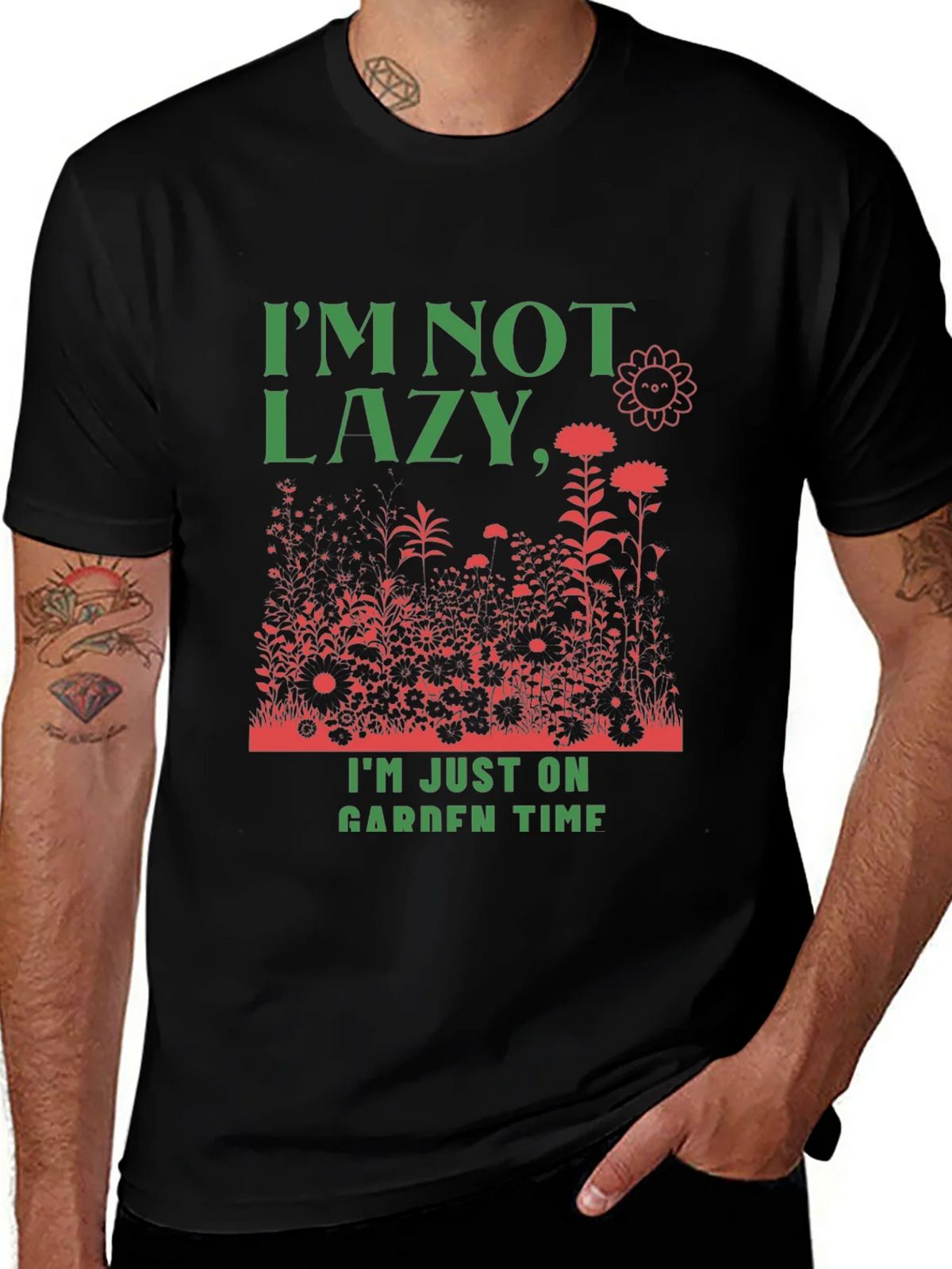 Funny Gardener T-Shirt: Im Not Lazy Garden Time! product image 1