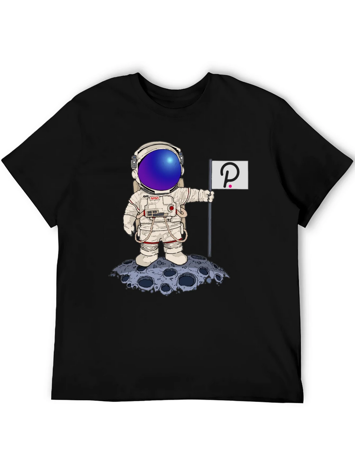 Astronaut Polkadot Graphic Tee - Space Crypto Fashion product image 5