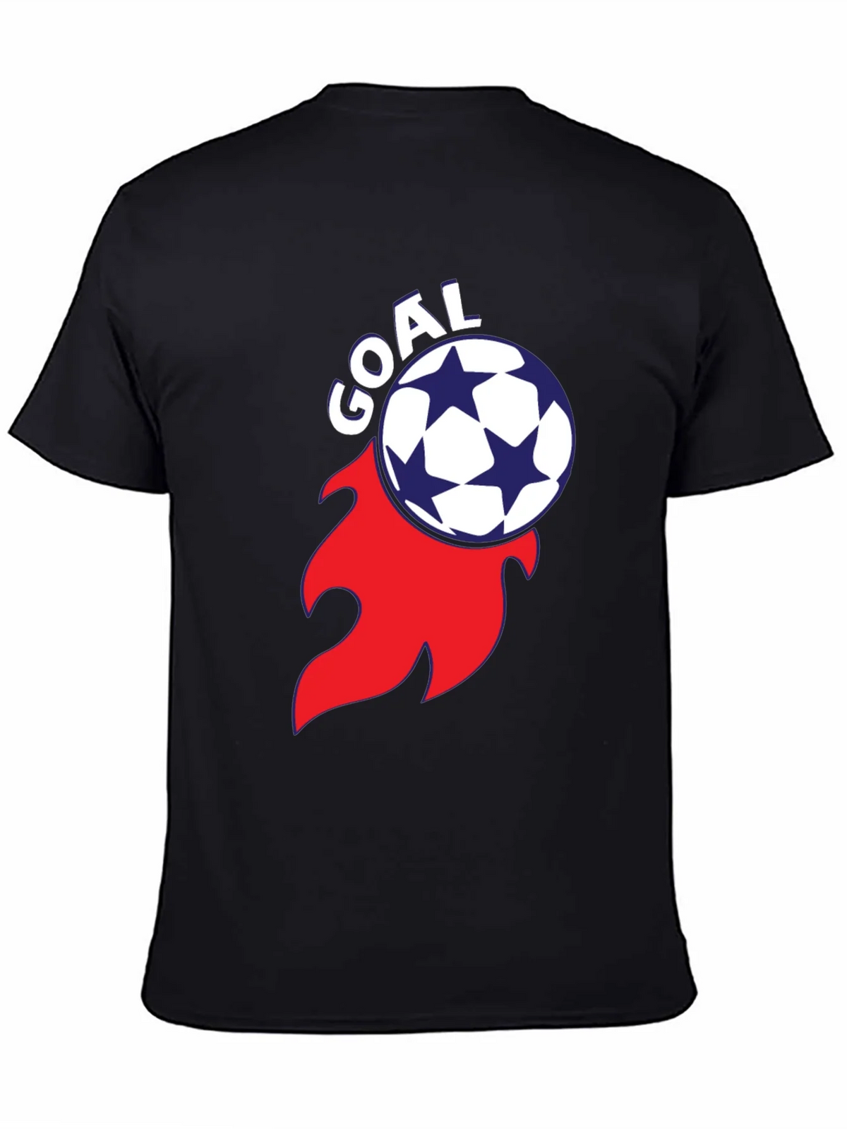 Goal! Soccer Ball Flame Graphic Tee - Stylish Black T-Shirt product image 3