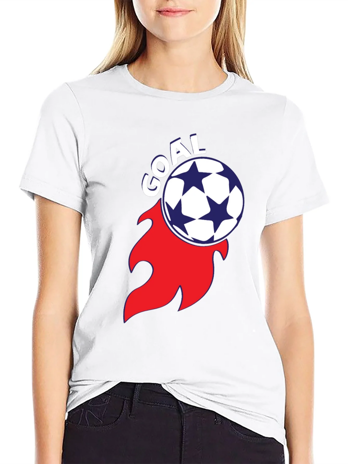Goal! Soccer Ball Flame Graphic Tee - Stylish Black T-Shirt product image 6