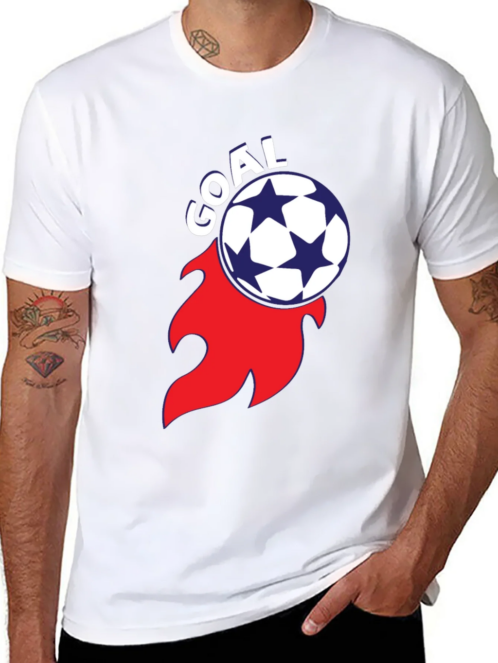 Goal! Soccer Ball Flame Graphic Tee - Stylish Black T-Shirt product image 5