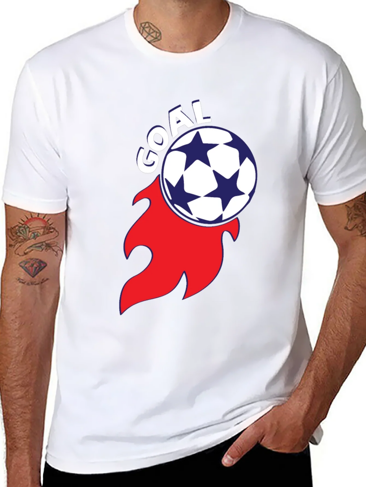 Goal! Soccer Ball Flame Graphic Tee - Stylish Black T-Shirt product image 5