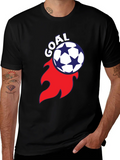Goal! Soccer Ball Flame Graphic Tee - Stylish Black T-Shirt product image 1