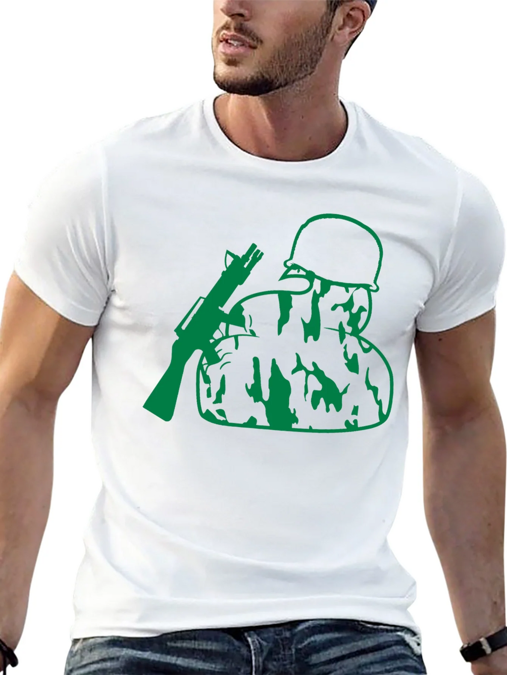 Green Soldier Graphic Black T-Shirt product image 9