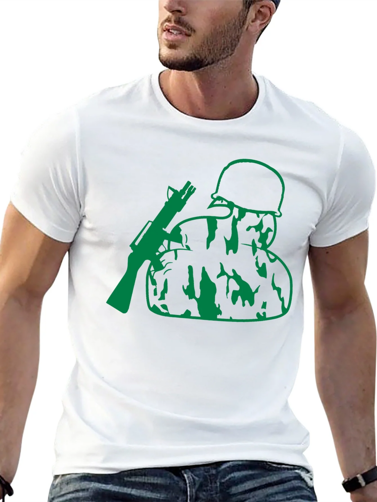Green Soldier Graphic Black T-Shirt product image 9