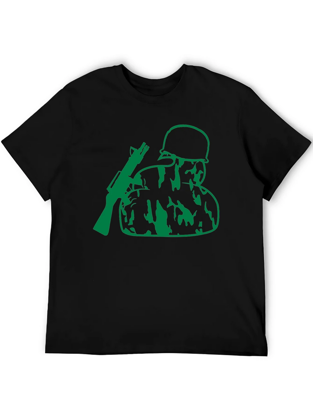 Green Soldier Graphic Black T-Shirt product image 2