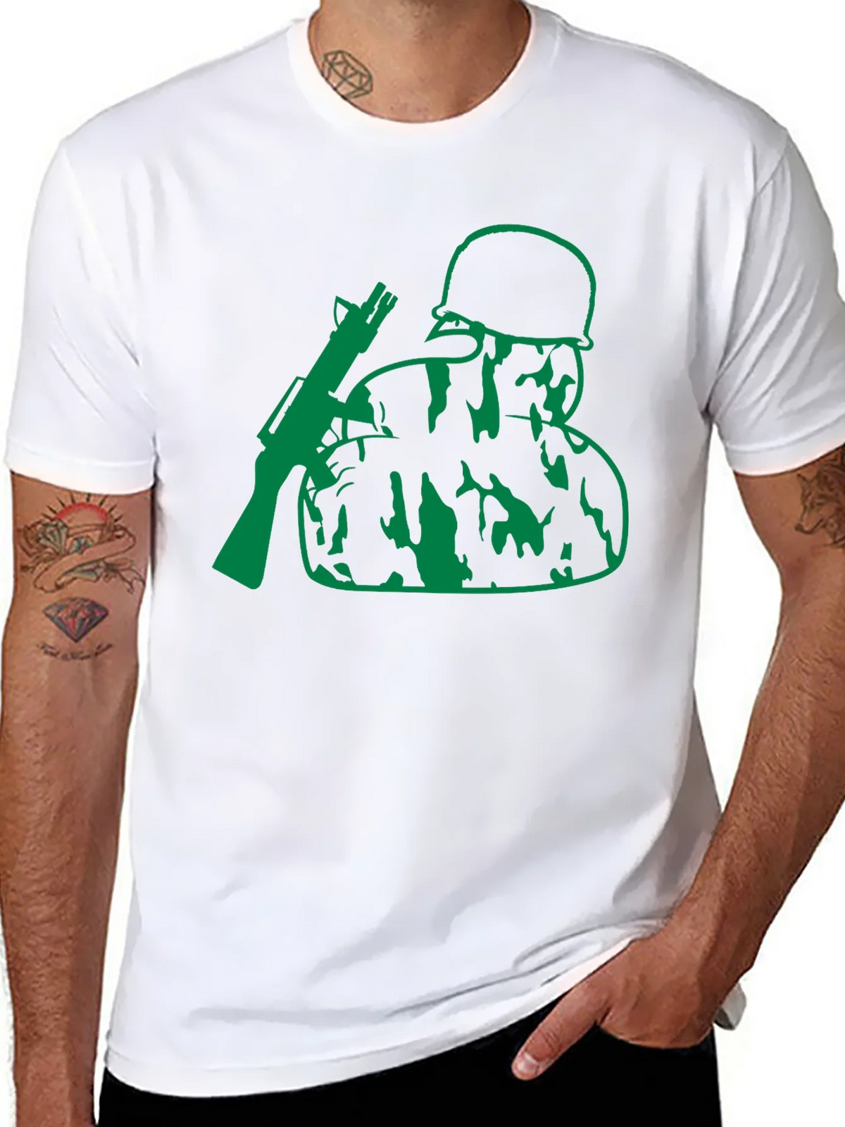 Green Soldier Graphic Black T-Shirt product image 4