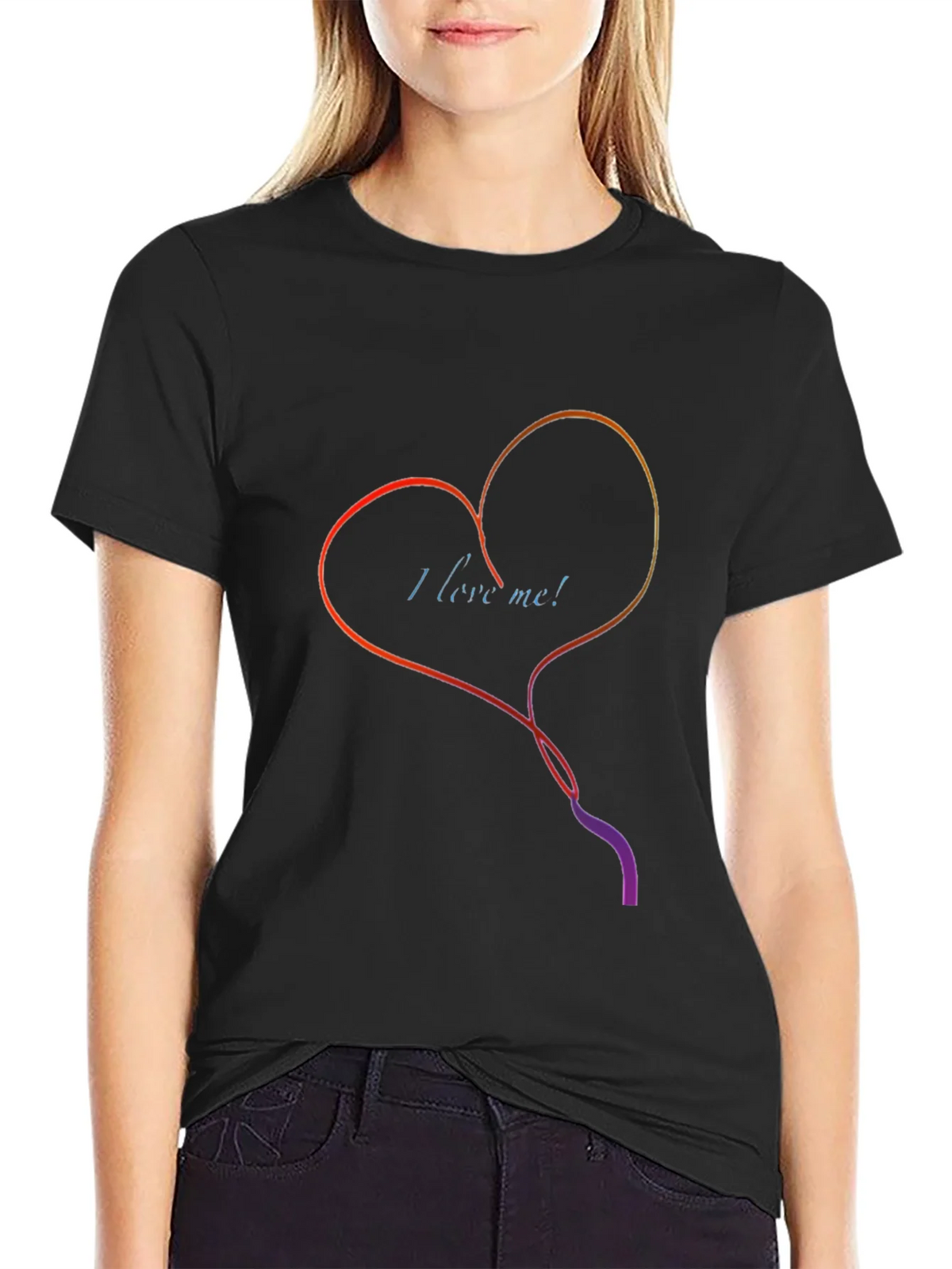 I Love Me Heart Graphic Tee - Stylish Black T-Shirt product image 2