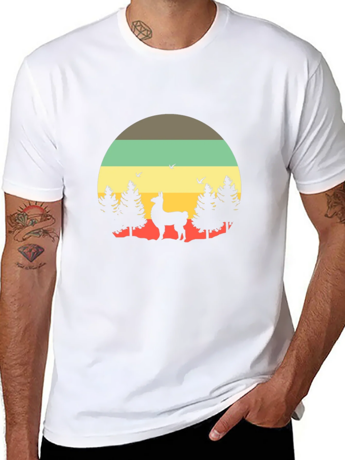 Retro Llama T-Shirt - Nature Graphic Tee product image 6