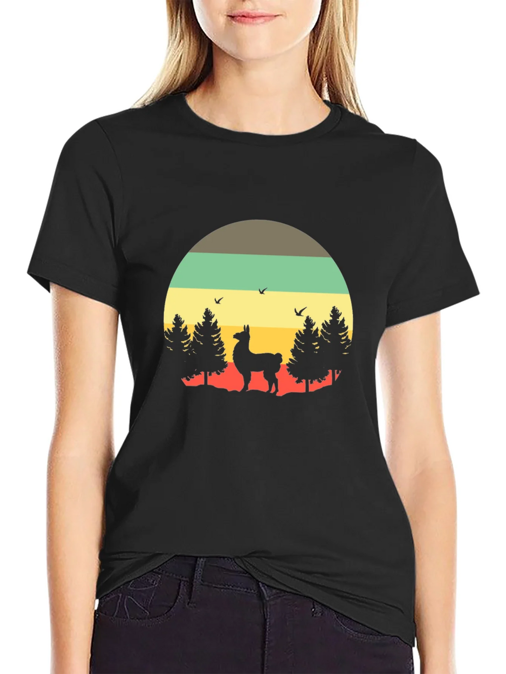 Retro Llama T-Shirt - Nature Graphic Tee product image 2