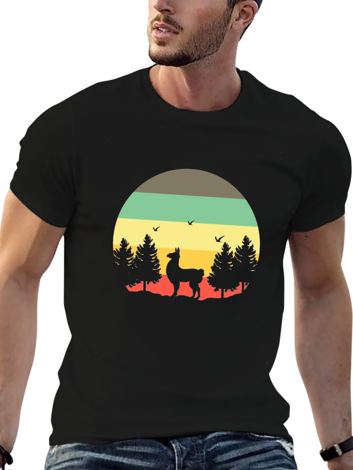 Retro Llama T-Shirt - Nature Graphic Tee product image 5