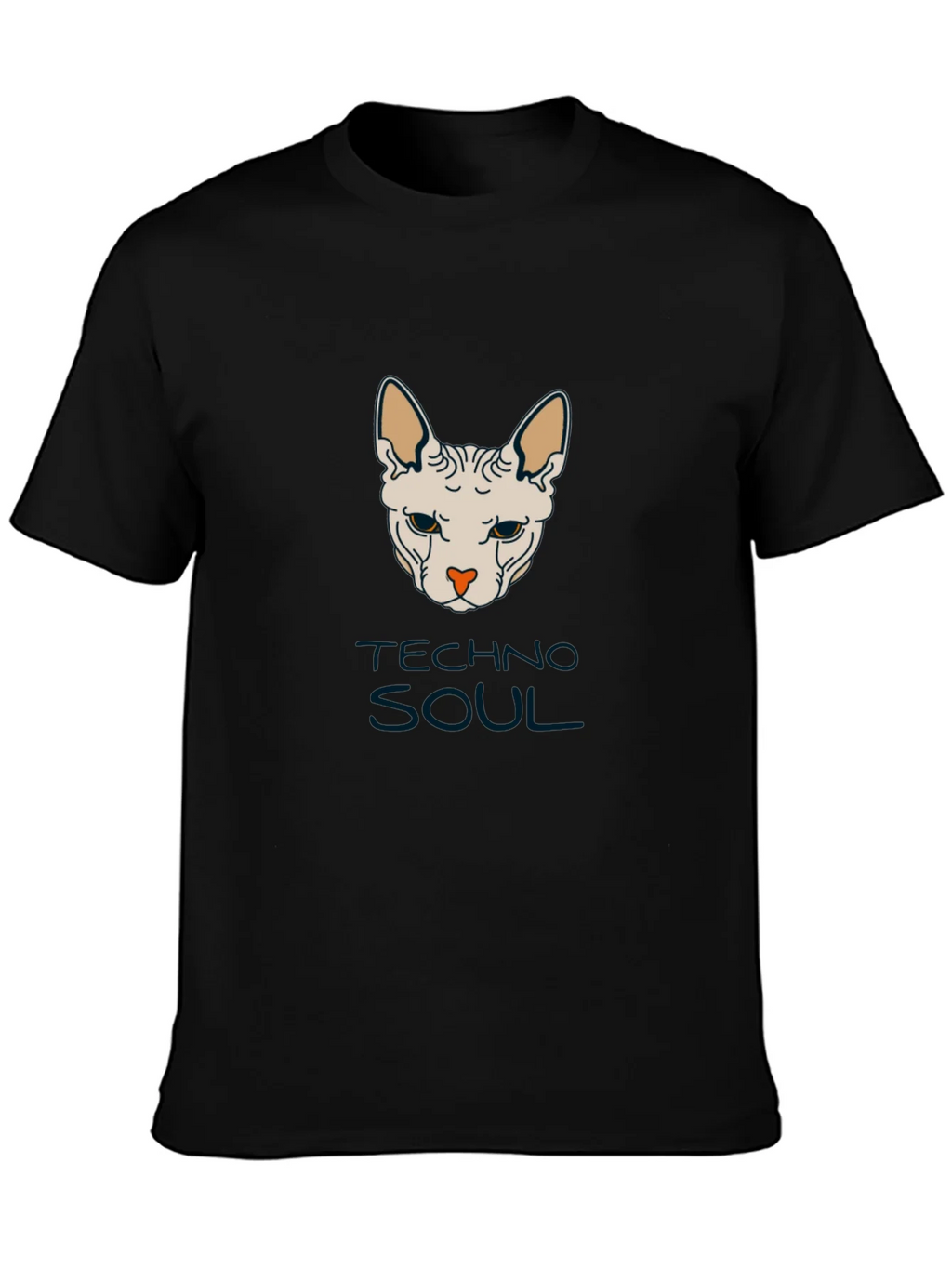 Techno Soul Sphynx Cat Graphic Tee - Black product image 3