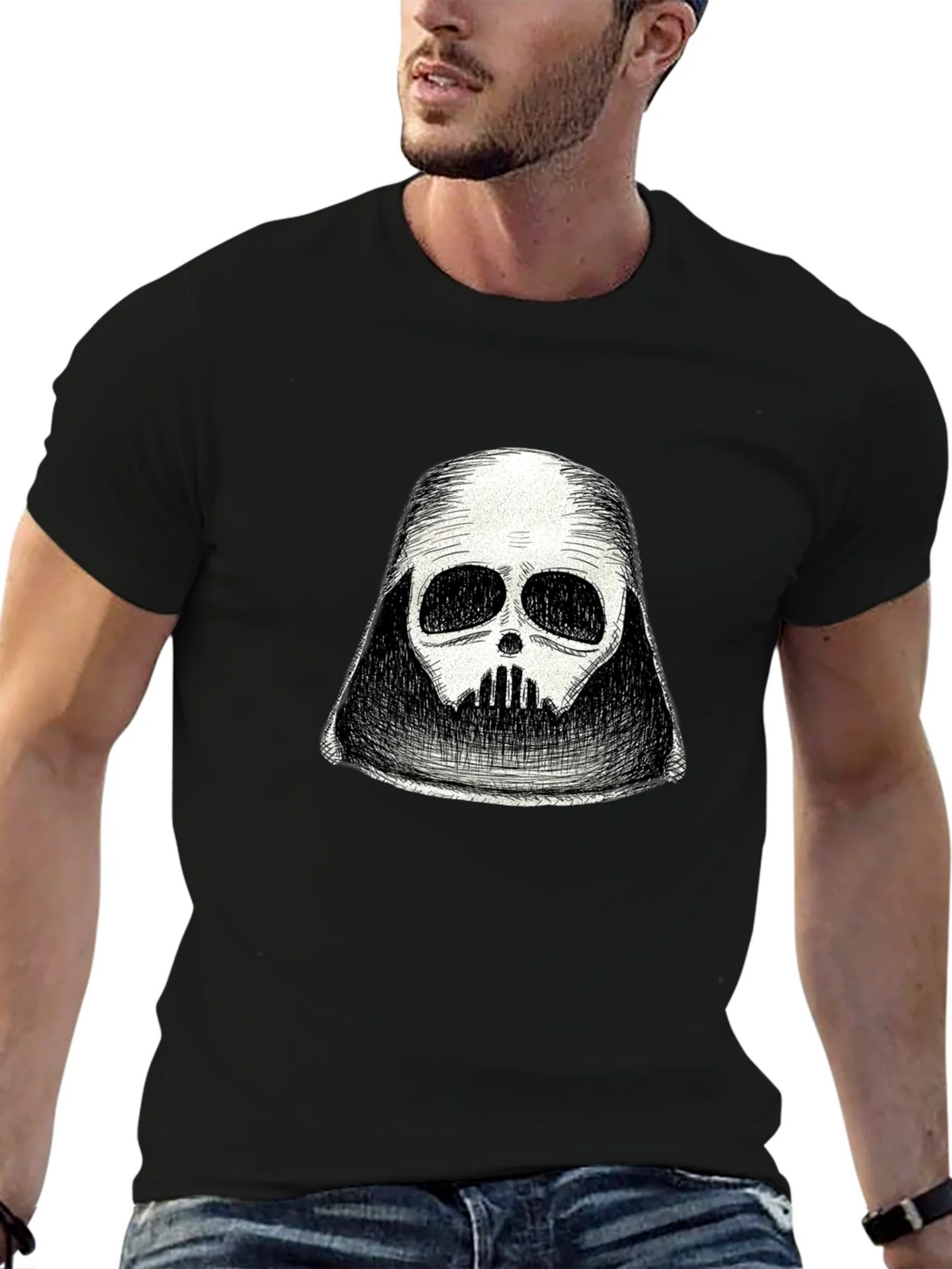 Darth Vader Sketch T-Shirt - Black Graphic Tee product image 6
