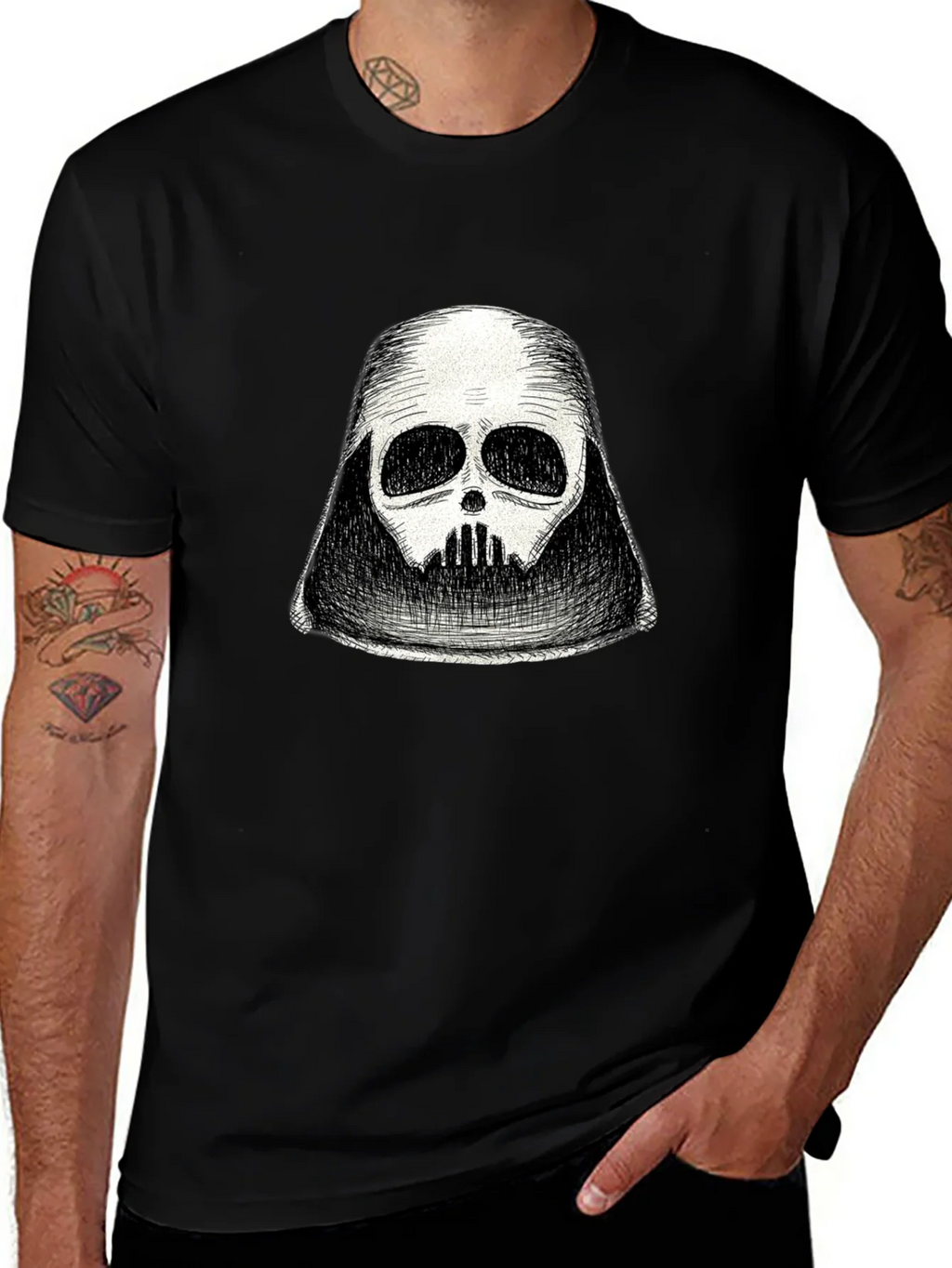 Darth Vader Sketch T-Shirt - Black Graphic Tee product image 1