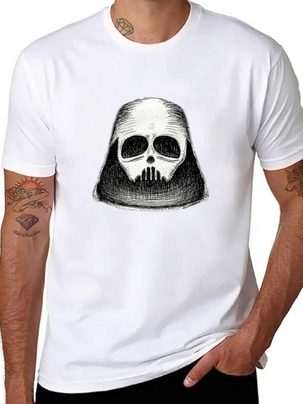 Darth Vader Sketch T-Shirt - Black Graphic Tee product image 7