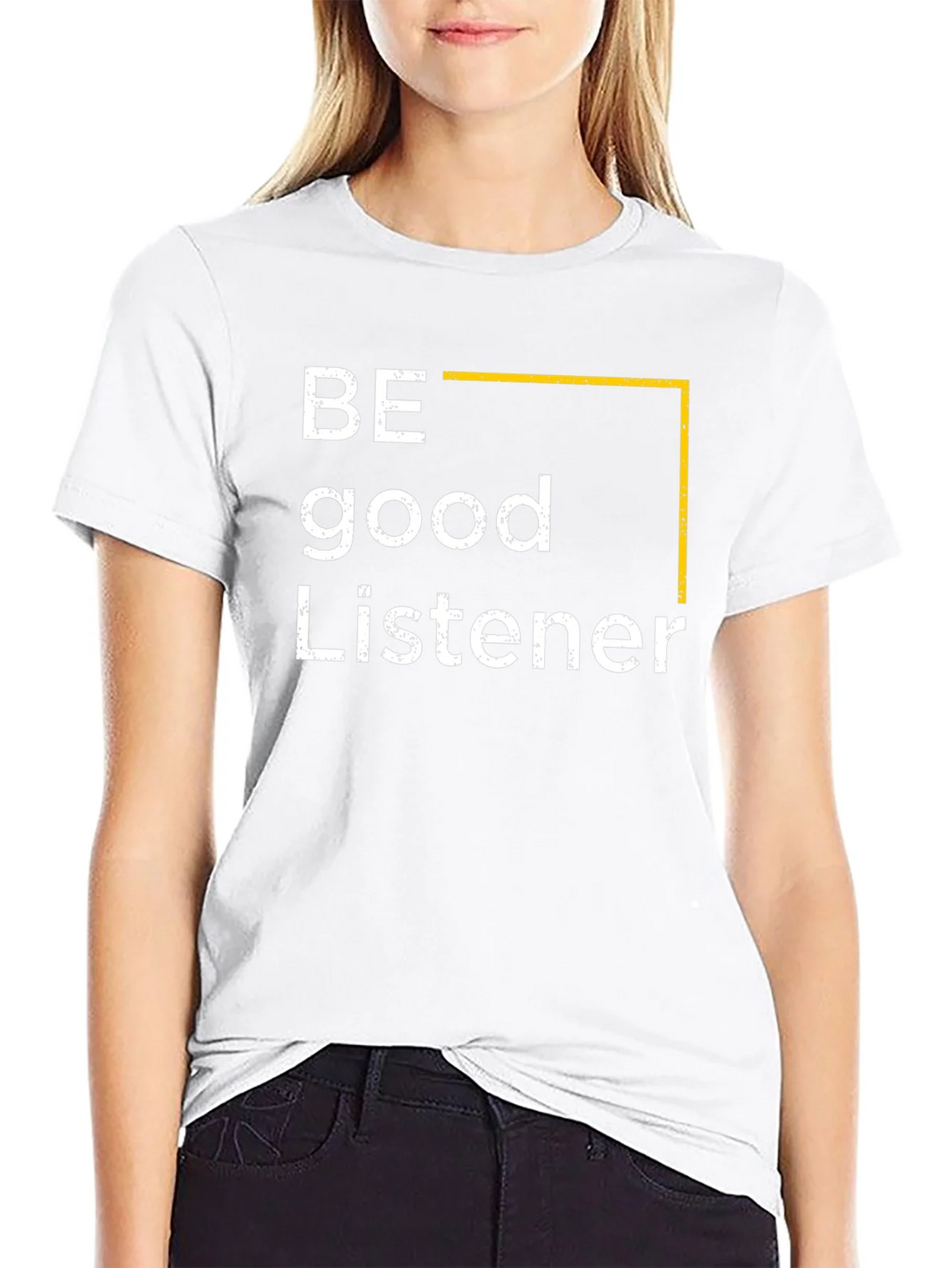 Be Good Listener Graphic Tee - Black Cotton T-Shirt product image 6
