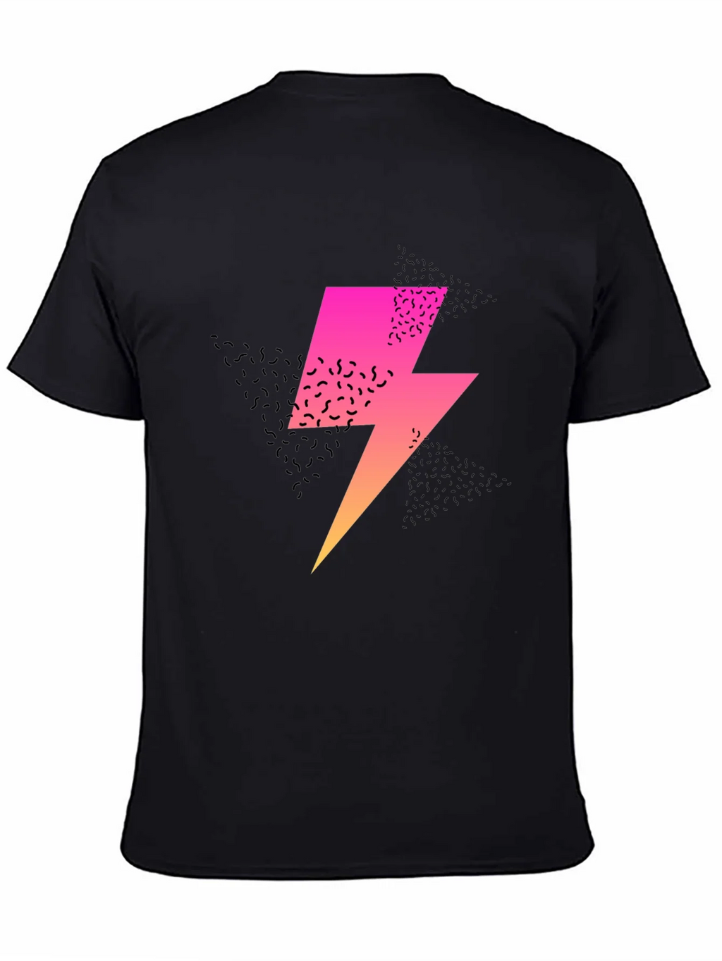 Retro Lightning Bolt Graphic Tee - Black product image 4