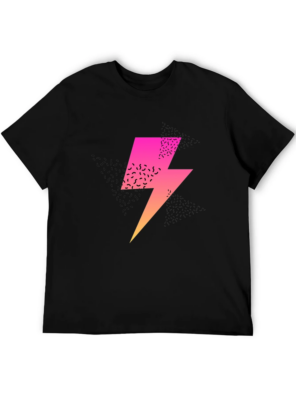 Retro Lightning Bolt Graphic Tee - Black product image 5