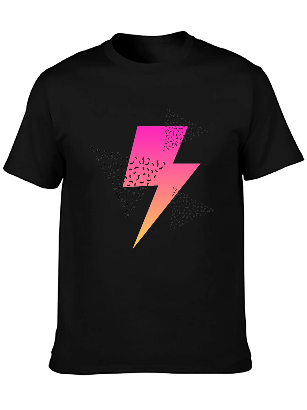 Retro Lightning Bolt Graphic Tee - Black product image 3