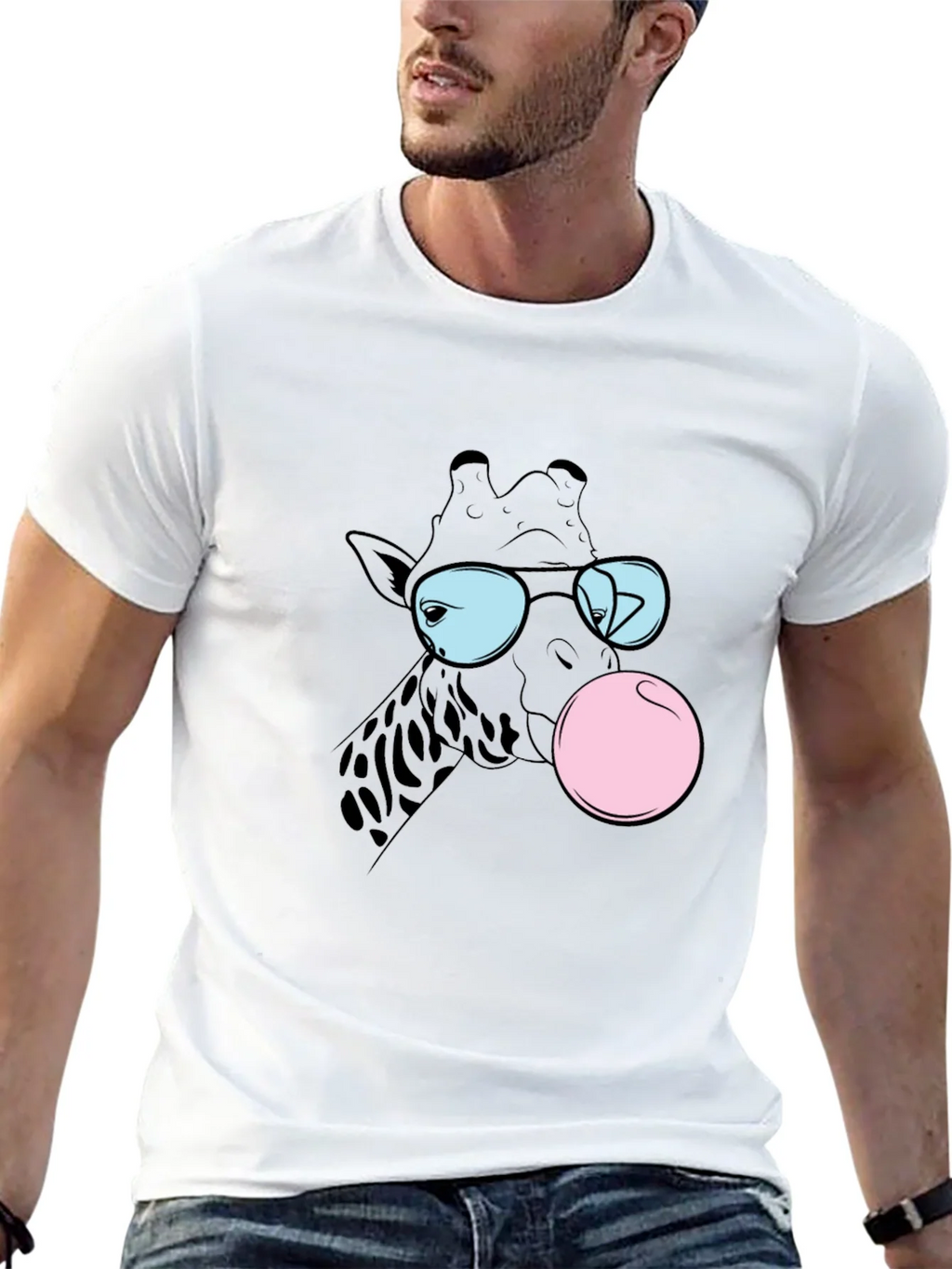 Cool Giraffe Bubble Gum Graphic Tee product image 12