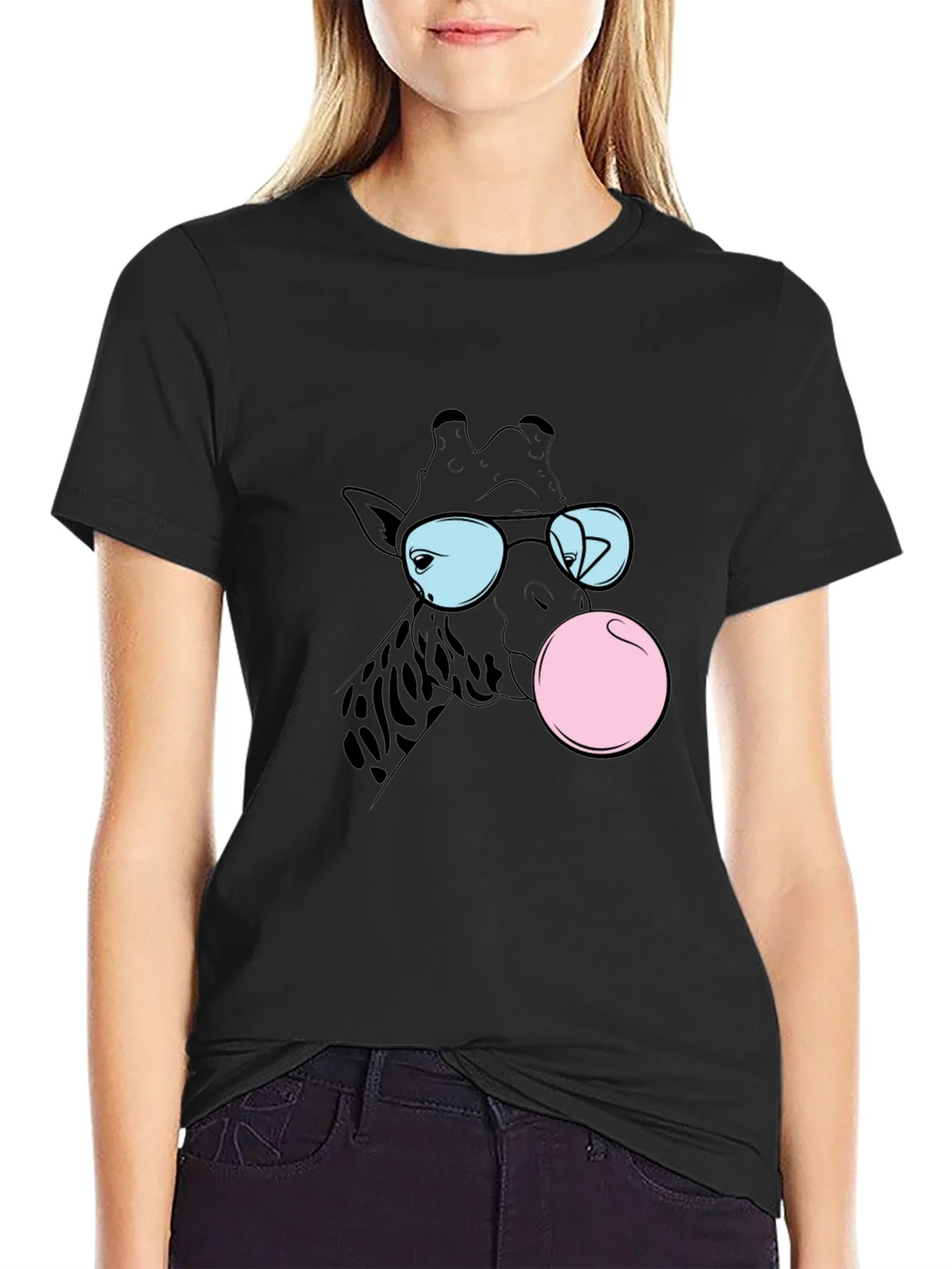 Cool Giraffe Bubble Gum Graphic Tee product image 2
