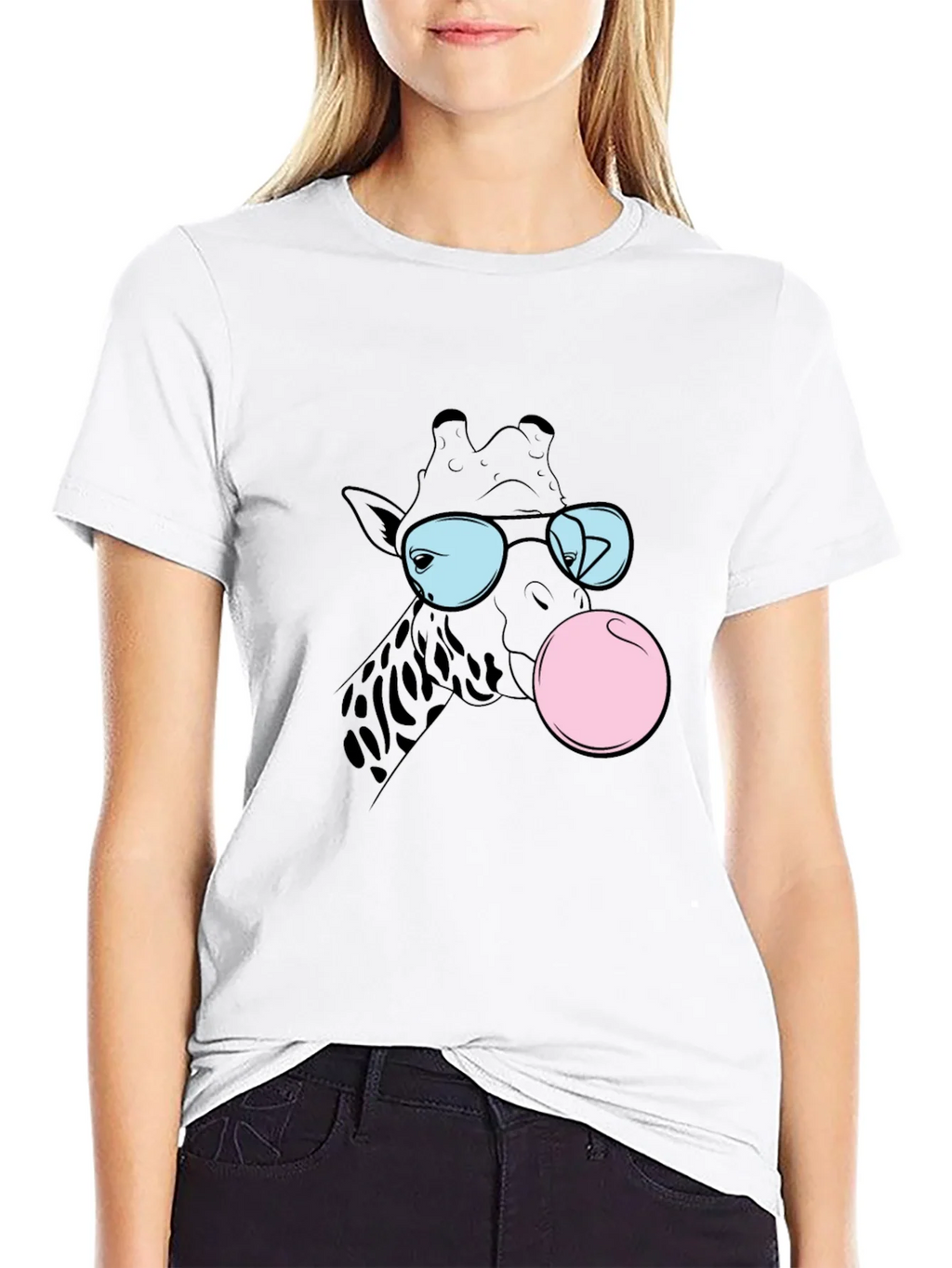 Cool Giraffe Bubble Gum Graphic Tee product image 8