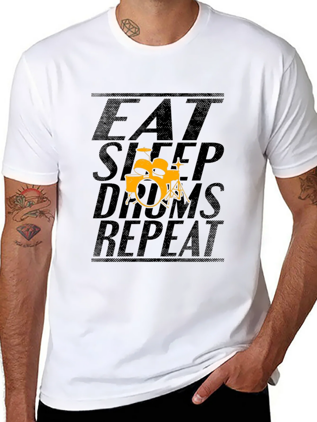 Eat Sleep Drums Repeat Black T-Shirt product image 7