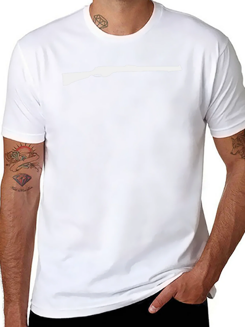 Rifle Graphic Tee - Classic Black Cotton T-Shirt product image 6