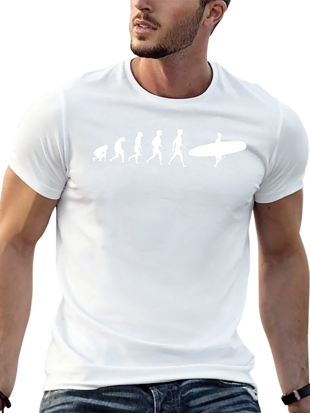 Evolution of Surfing Black T-Shirt product image 12