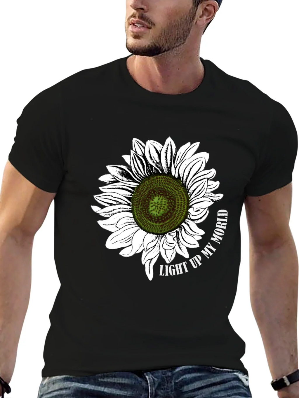 Sunflower Graphic T-Shirt - Light Up My World Black Tee product image 4