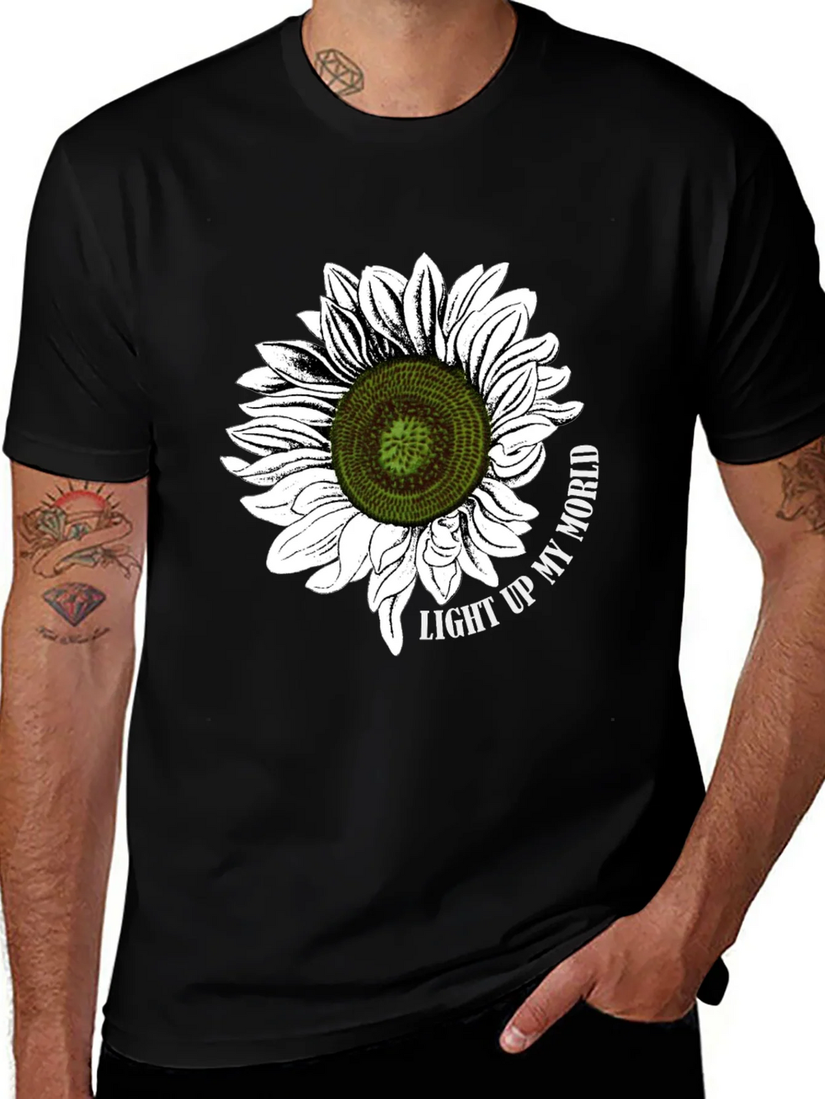 Sunflower Graphic T-Shirt - Light Up My World Black Tee product image 1