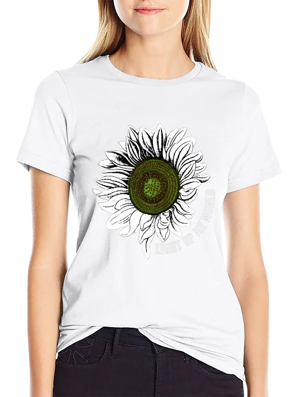 Sunflower Graphic T-Shirt - Light Up My World Black Tee product image 6
