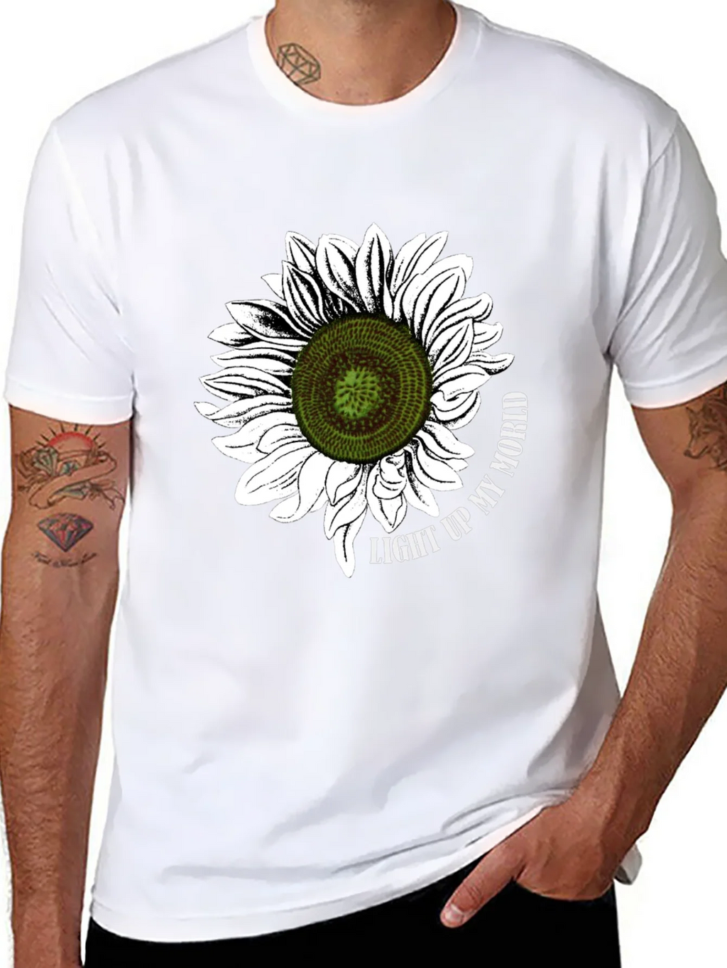 Sunflower Graphic T-Shirt - Light Up My World Black Tee product image 5