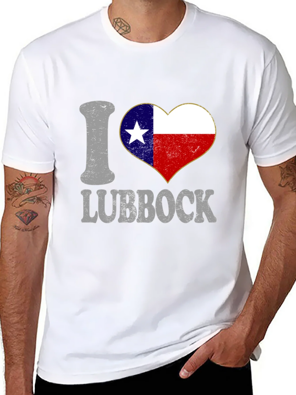 I Heart Lubbock Texas Flag Tee product image 7