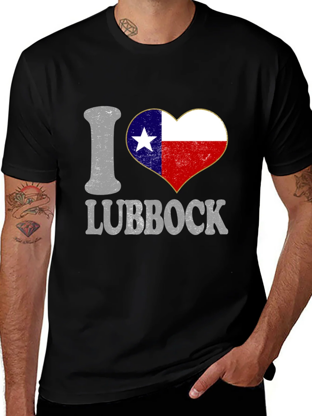 I Heart Lubbock Texas Flag Tee product image 1