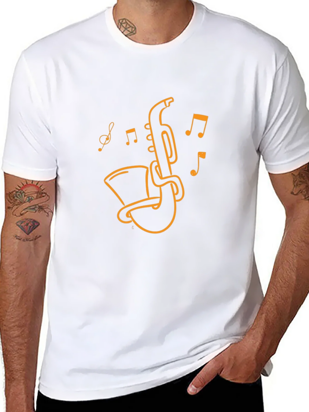 Saxophone Music Graphic T-Shirt - Black product image 7