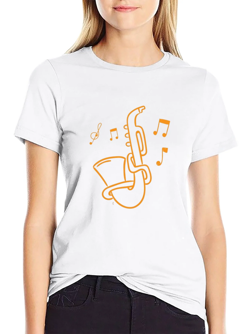 Saxophone Music Graphic T-Shirt - Black product image 8