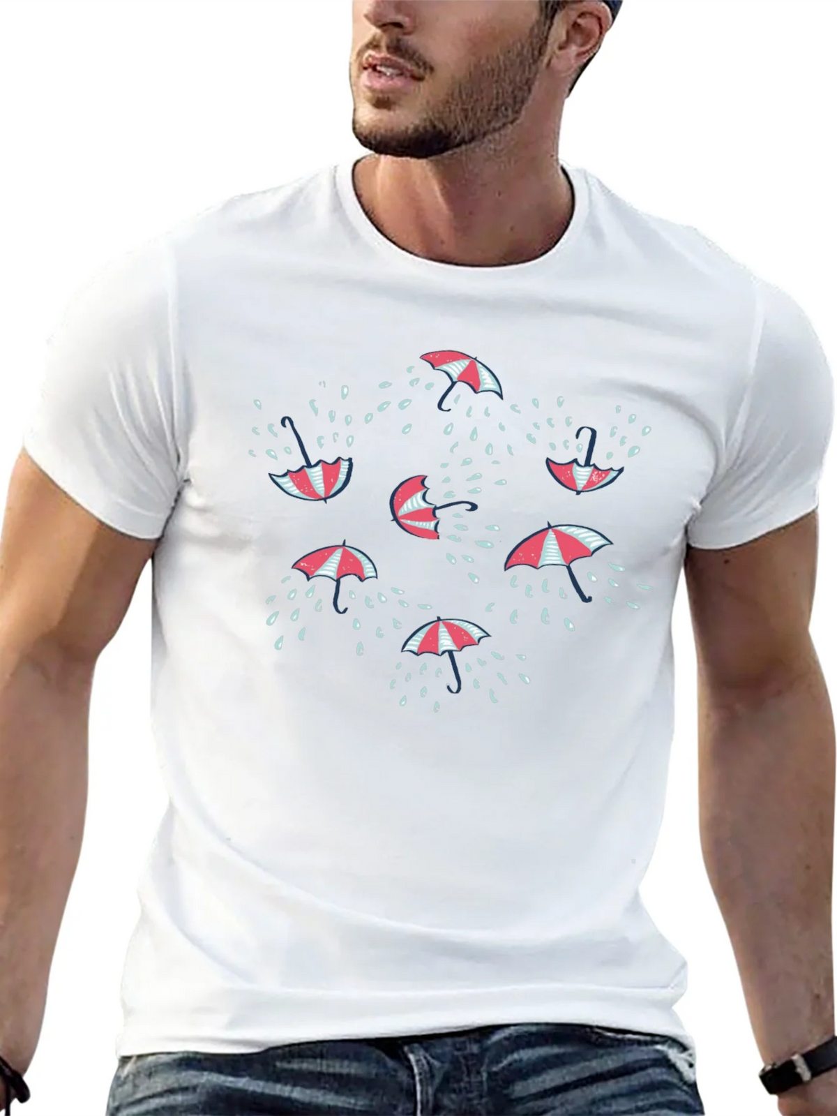 Umbrella Raindrop Graphic T-Shirt product image 12