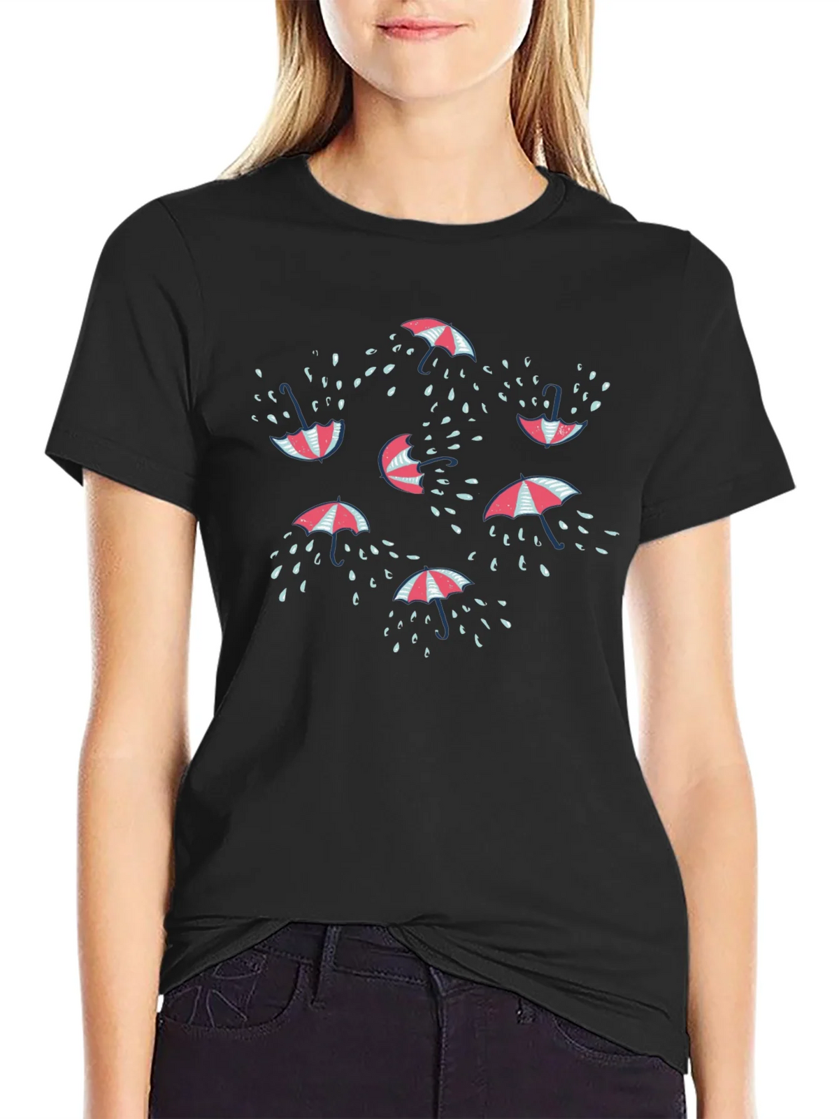 Umbrella Raindrop Graphic T-Shirt product image 2