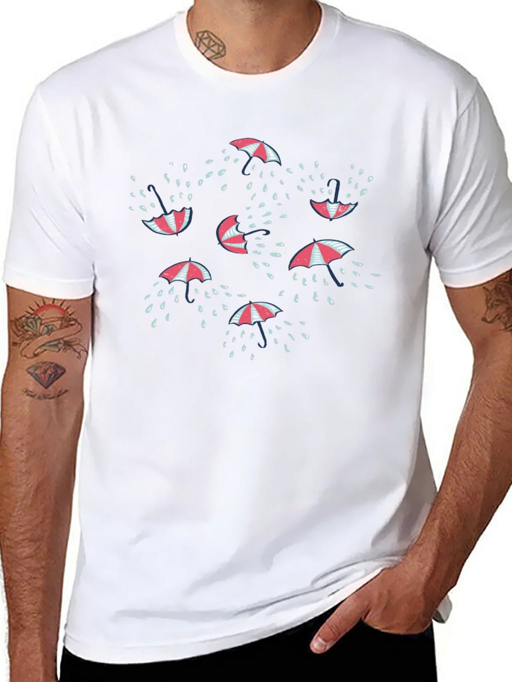 Umbrella Raindrop Graphic T-Shirt product image 7