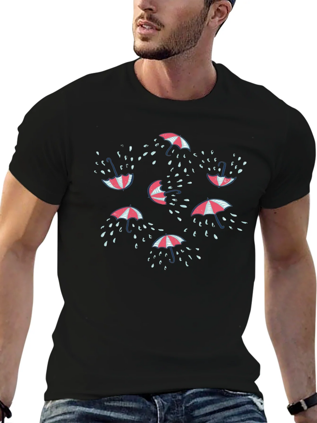 Umbrella Raindrop Graphic T-Shirt product image 6
