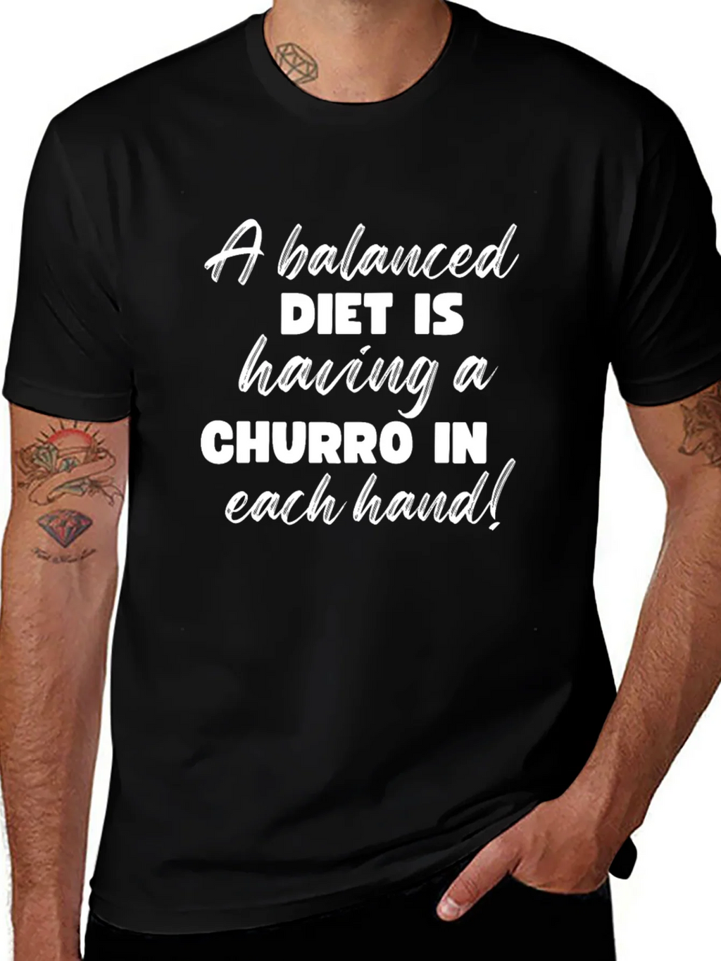 Churro Balanced Diet Black T-Shirt product image 1